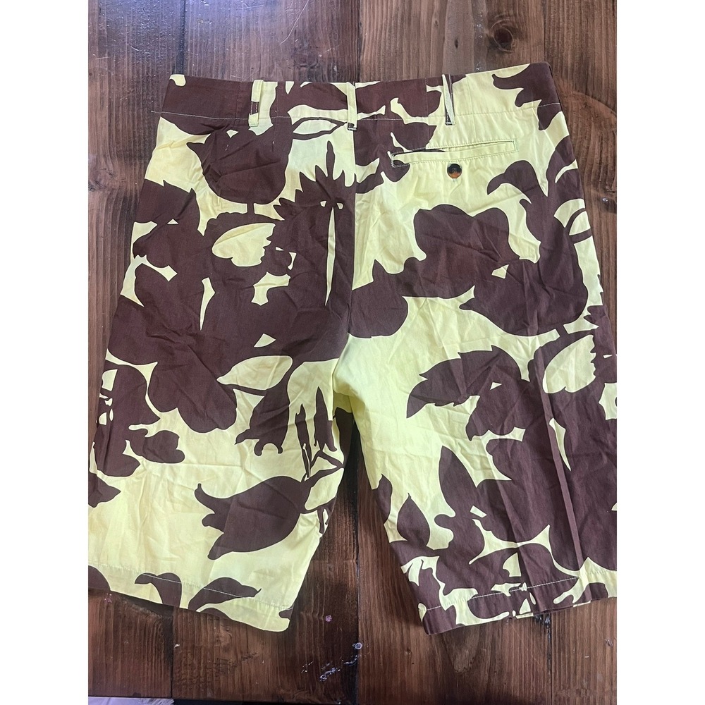 Triple Five Soul Mens Abstract Floral Camo Shorts Yellow Brown Size 32 - Picture 7 of 8